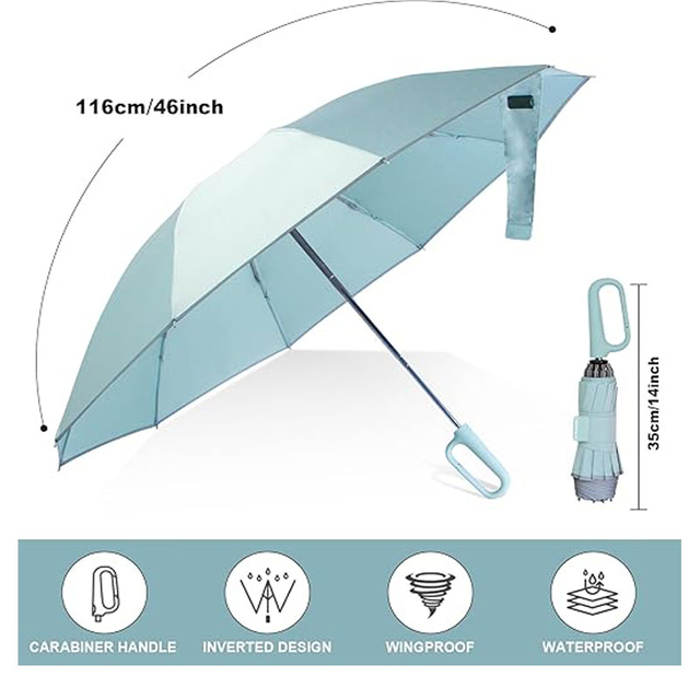 Reverse Folding Umbrella - Compact Travel/Business Umbrella with Aluminum Frame | Customizable