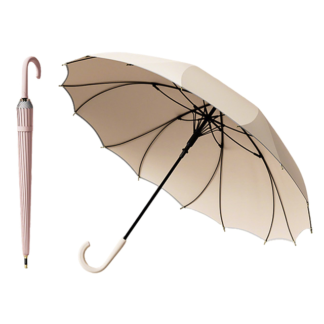 Windproof Straight Umbrella with Large for Rain Protection