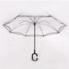 Reverse Double-Layer Transparent Umbrella - Hands-Free Long Handle for Men & Women