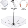  Clear Travel Umbrella Windproof, Automatic Open and Close Transparent Foldable Compact Umbrella for Rain