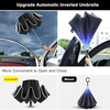 Reverse Folding LED Umbrella - Windproof Inverted Travel Umbrella with Reflective Design, Lightweight Automatic Umbrella
