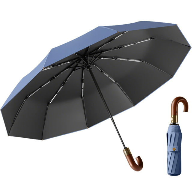  Fully-automatic Folding Umbrella - Wind Resistance Fold 70cm 10-Rib