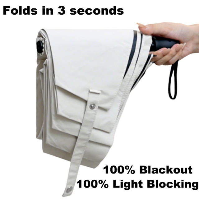 Shape Memory Folding Umbrella Holds in 3 Seconds UPF50+ 100% Blackout 100% Light Blocking