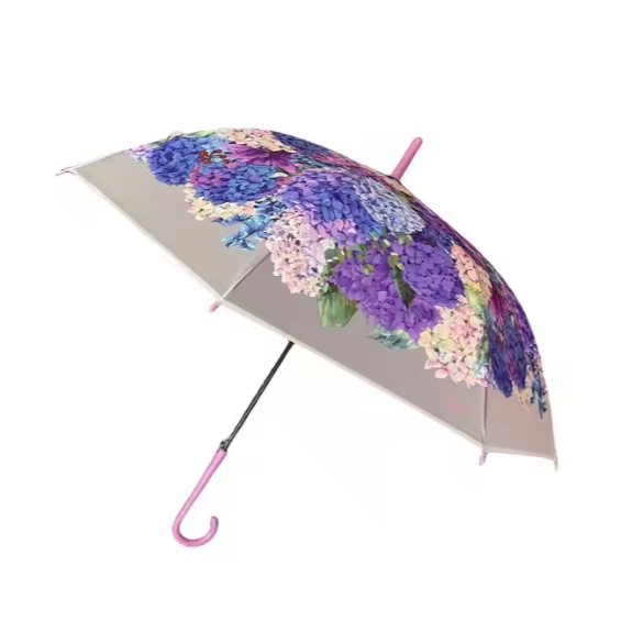 Clear Flower Umbrella Automatic Opened Transparent Windproof Ladies Elegant Rain Umbrella for Wedding Party