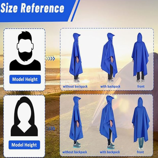  Adult Hooded Long Waterproof Plastic Raincoat Poncho for Bikers Safety Clothing for Motorcycles Riders