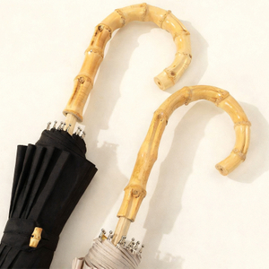 Eco-Friendly Umbrella Bamboo Stick Umbrella with Recycled PET Canopy