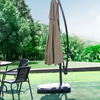 10ft Offset Cantilever Umbrella - Infinite Tilt Mechanism, Waterproof & UV-Resistant Canopy Made from Recycled Materials, w/ Heavy-Duty Cross Base for Commercial Landscaping