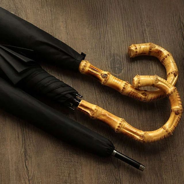Bamboo Handle Umbrella Super Water-repellent Long Umbrella 70CM
