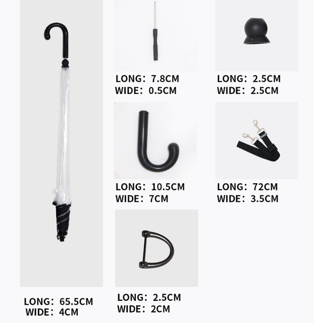 Clear Dog Umbrella with Adjustable Leash - Hands-Free Rain Protection for Small Dogs