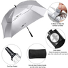 Titanium Silver PU Coated Windproof Golf Umbrella - 62