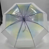 Long Transparent Umbrella Crystal-Clear Fashion Umbrella (Iridescent POE) - Long Handle for Rain or Shine
