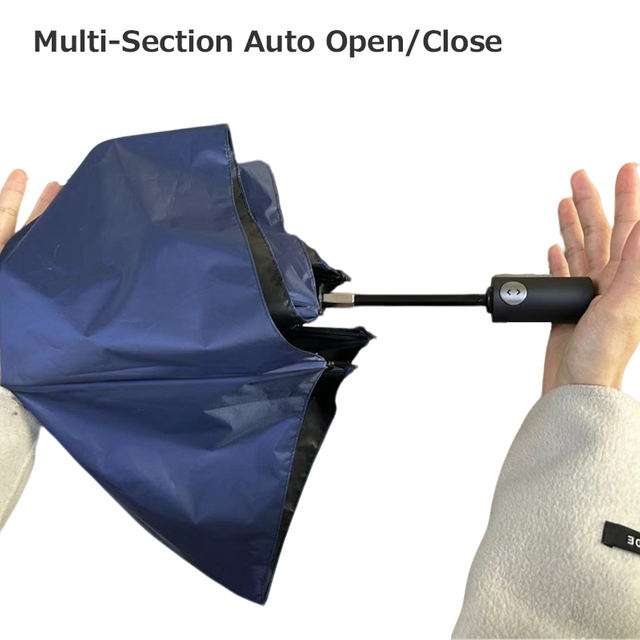 Multi-Section Auto Open/Close Wind-Resistant Umbrella 63CM