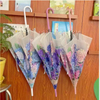 Clear Flower Umbrella Automatic Opened Transparent Windproof Ladies Elegant Rain Umbrella for Wedding Party