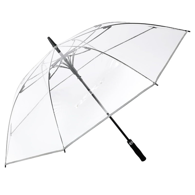 Clear Golf Umbrella Transparent Auto Open Large Stick Umbrella Oversized Windproof Waterproof with Sleeve for Women Men