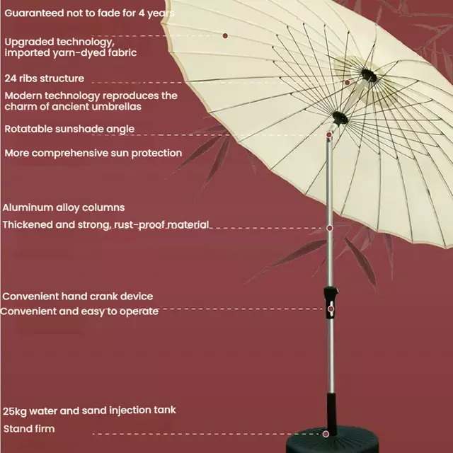 Wholesales 24-Rib Silver Coated Patio Umbrella Supplier Wholesales 24-Rib Silver Coated Patio Umbrella Supplier