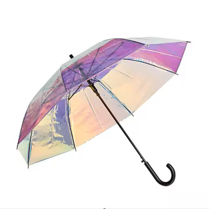 Colorful Laser Transparent Umbrella – Your UPF50+ Shield Against Rain & Sun