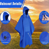 Eco-Friendly Single Person Long Colorful Rain Poncho for Outdoor Electric Bicycle Hooded Rain Coat