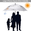 Titanium Silver PU Coated Windproof Golf Umbrella - 62