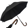 Windproof Umbrella for Rain & Sun-Classic Wooden J Stick Handle 