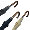 Windproof Umbrella for Rain & Sun-Classic Wooden J Stick Handle 