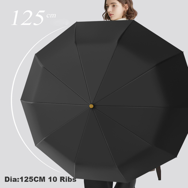  Fully-automatic Folding Umbrella - Wind Resistance Fold 70cm 10-Rib